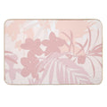 Tropical Flowers, Garden Flowers And Leaves.  Dirt-Trapping Bath Mat