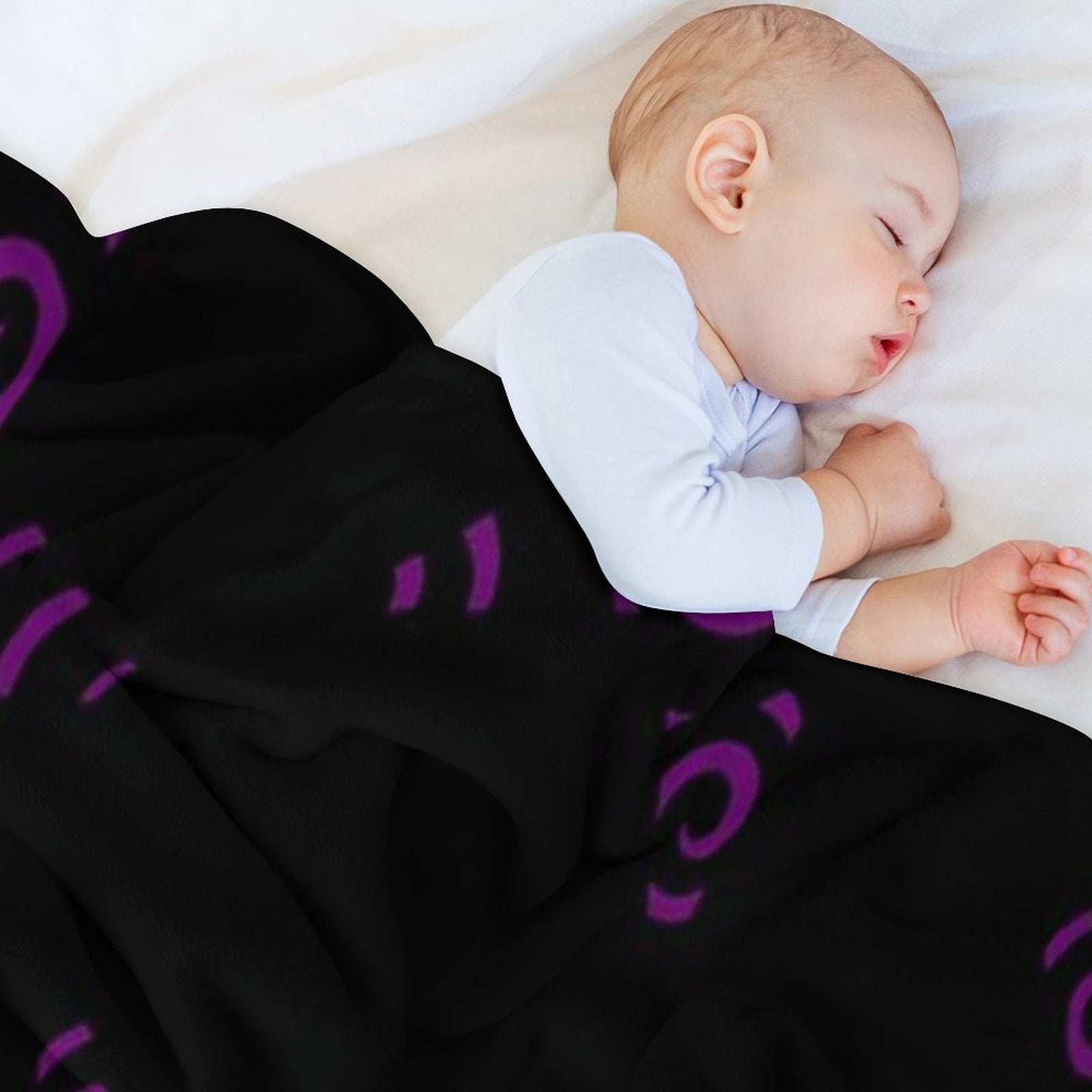Purple Swirly Star Plush Throw Blanket
