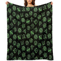 D20 Dice Set Pattern (Green) Gift-ready Throw Blanket