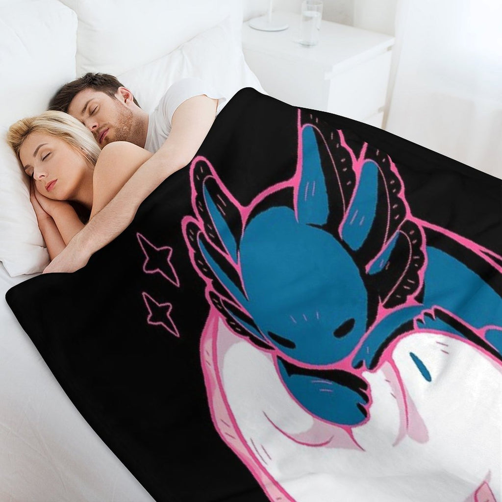 Axolotl Yin Yang Compact Throw Blanket