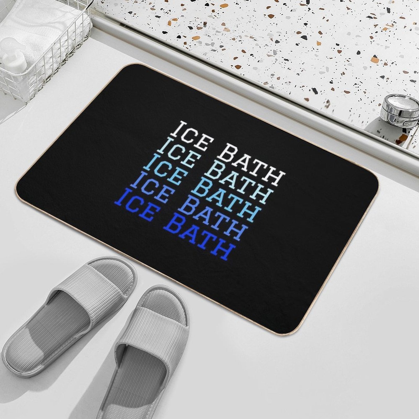 Ice Bath Repeat - Cold Therapy - Wild Swimming Tees  High-Traffic Bath Mat