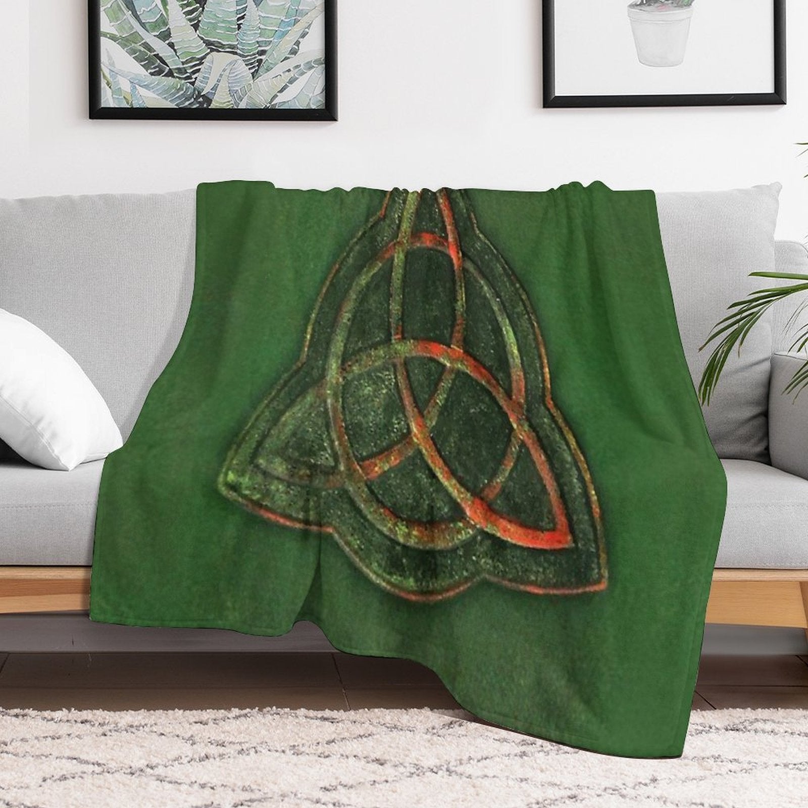 Book of Shadows - Charmed Triquetra Design Wrinkle-free Throw Blanket