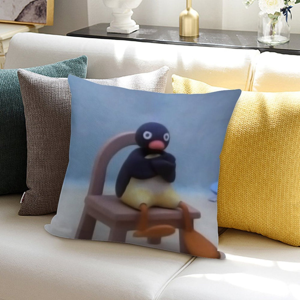 Angry Pingu Soft Multiple Sizes Throw Pillow