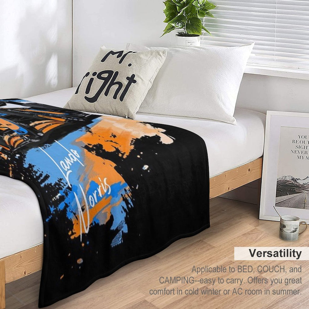 Lando Norris - Retro_Digi Art Premium Throw Blanket