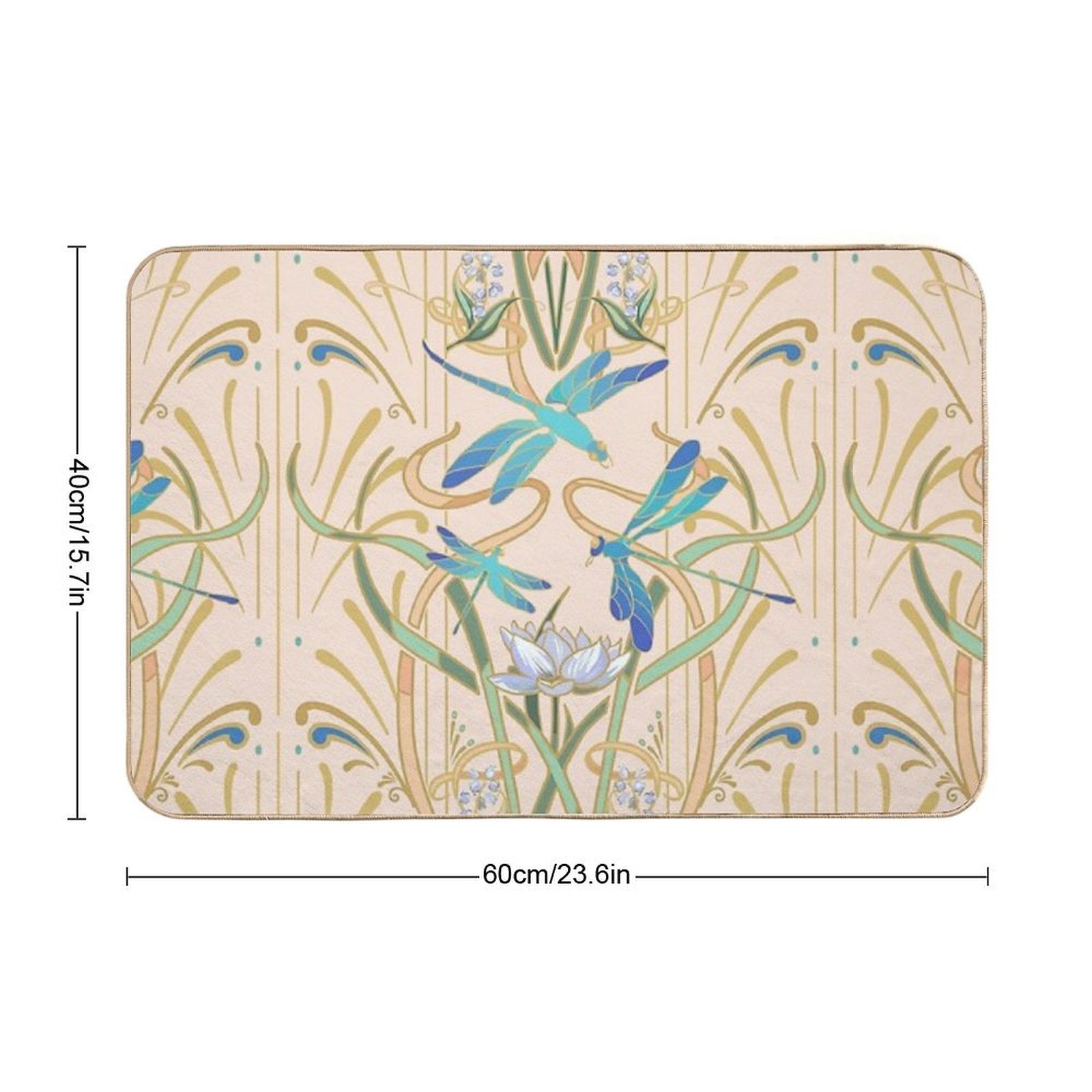 Art Nouveau Dragonflies Pattern  Blush  Odorless Bath Mat