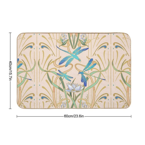 Art Nouveau Dragonflies Pattern  Blush  Odorless Bath Mat