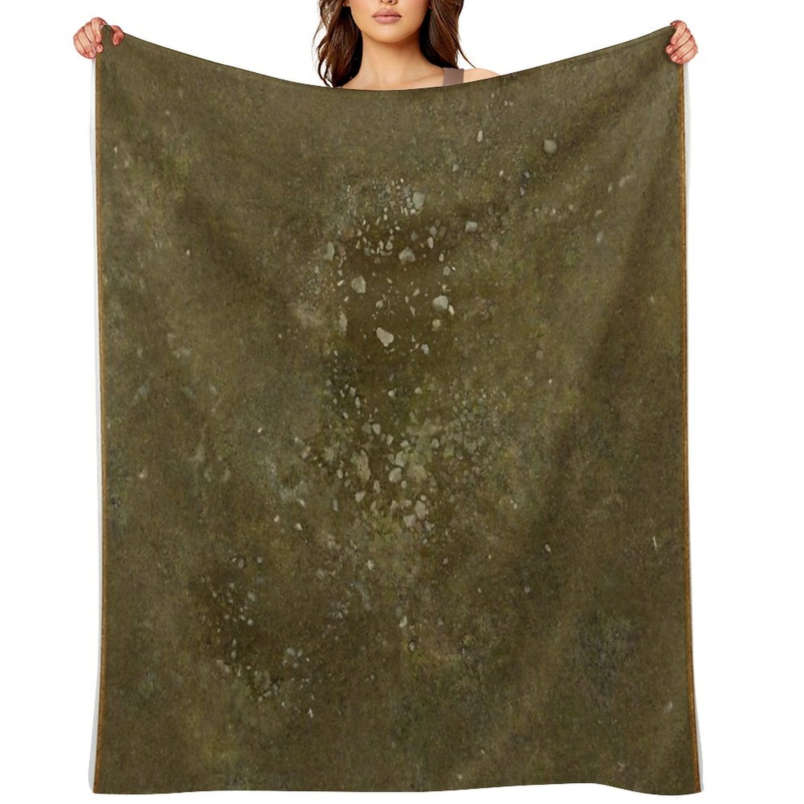 Rocky Field Battle Map for Tabletop Gaming Miniatures Machine-washable Throw Blanket