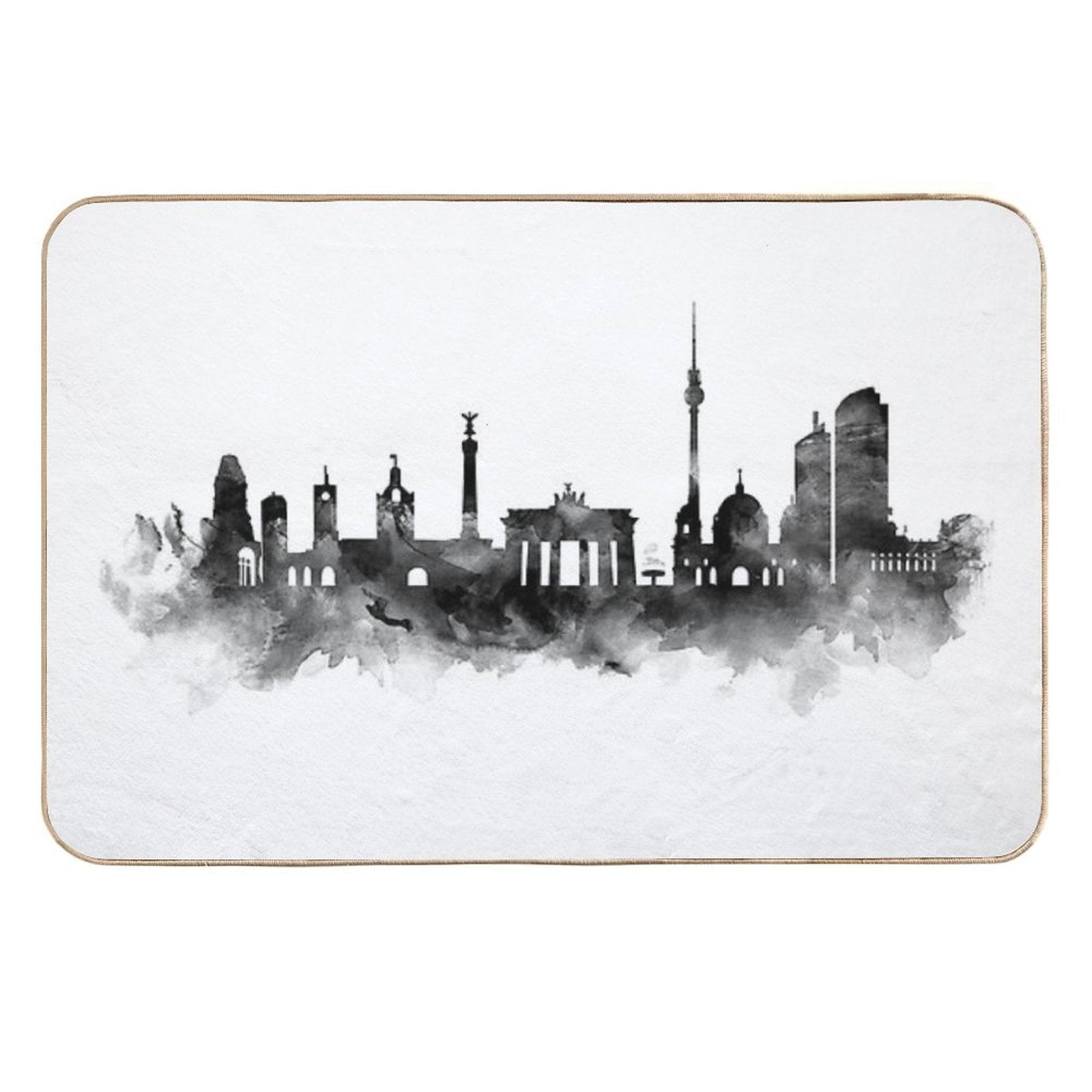 Berlin Skyline  Easy To Clean Bath Mat