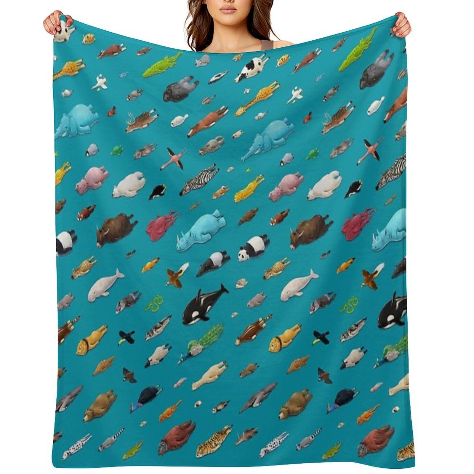 Sleeping Animals Machine-washable Throw Blanket