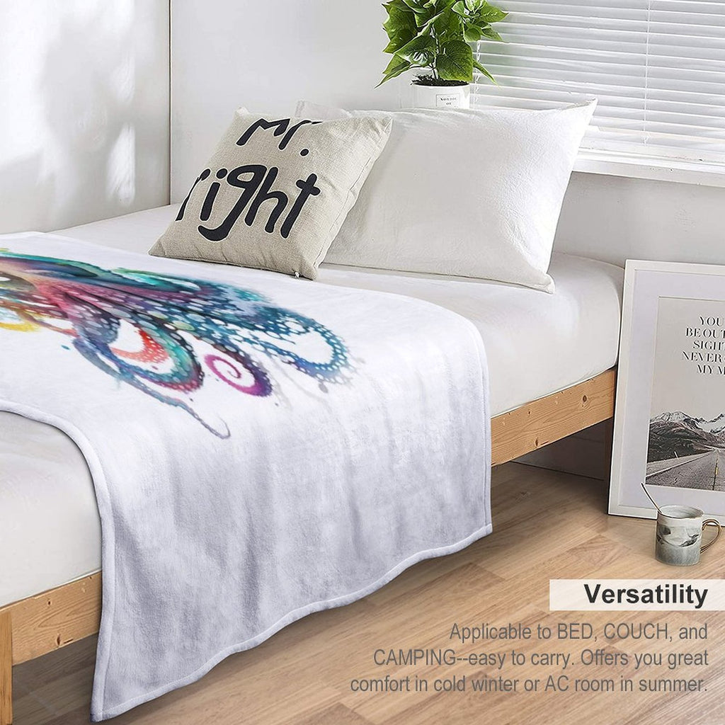 Colorful Octopus Easy Care Throw Blanket