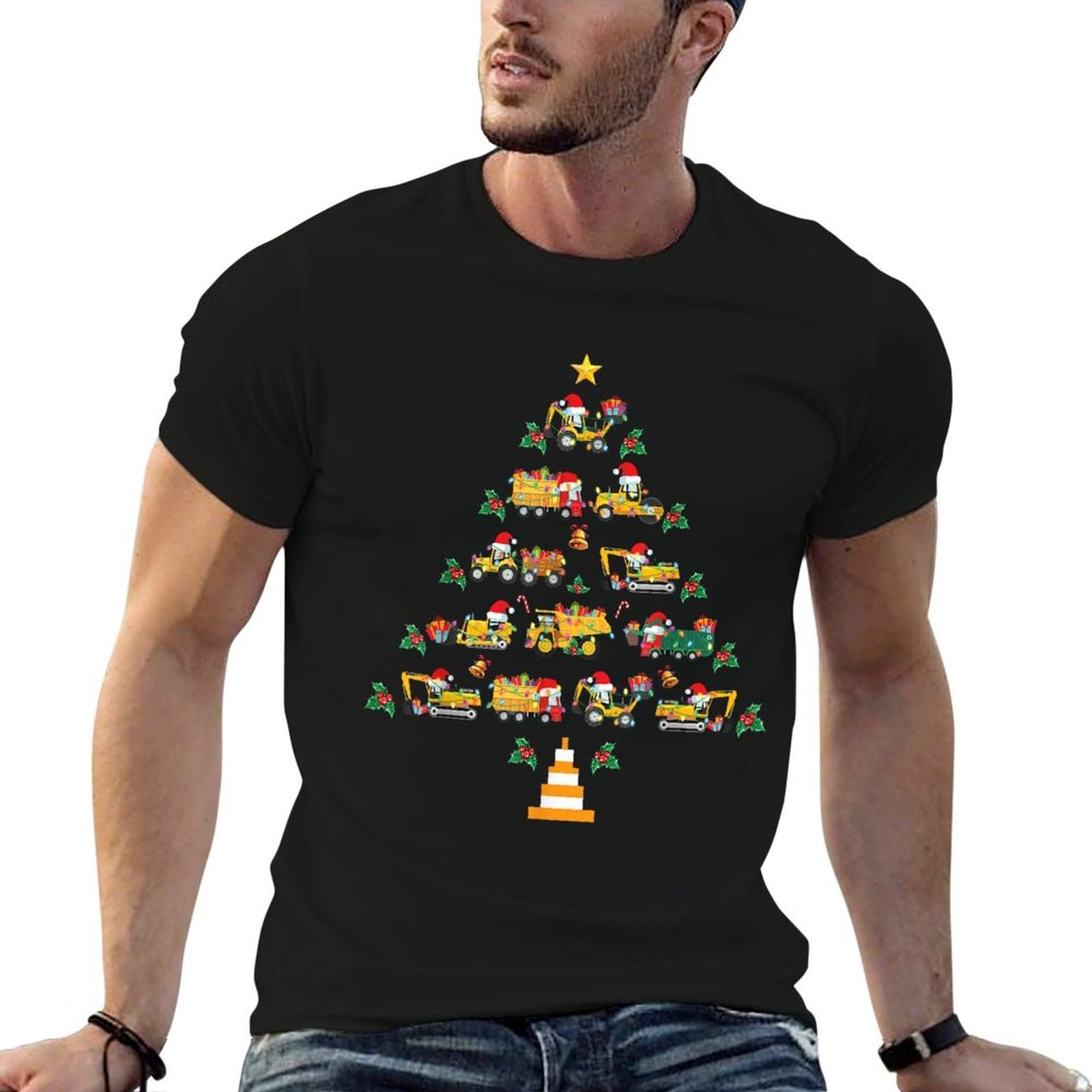 Christmas Trucks Boys Kids Funny Christmas Tree Truck  Graphic-printed T-Shirt