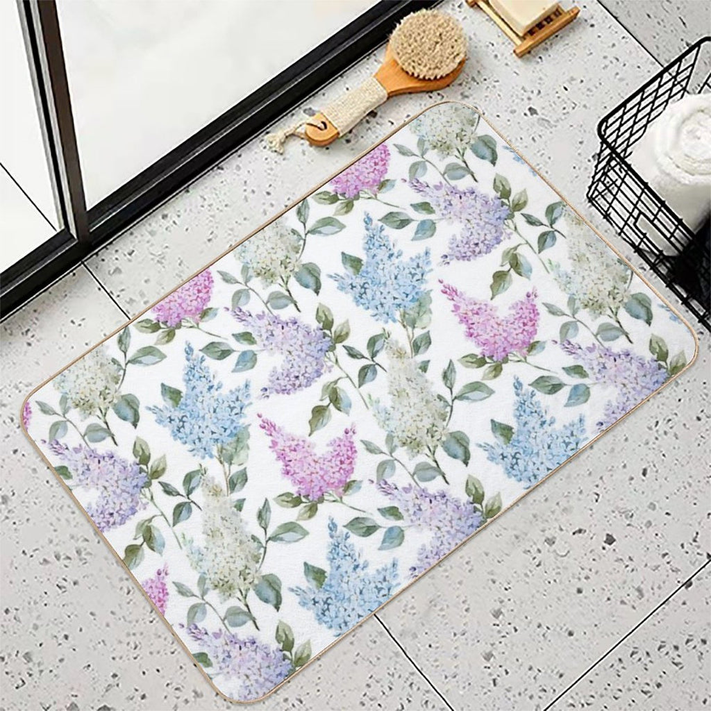 Lilac Flower Retro Vintage Pattern Durable Bath Mat