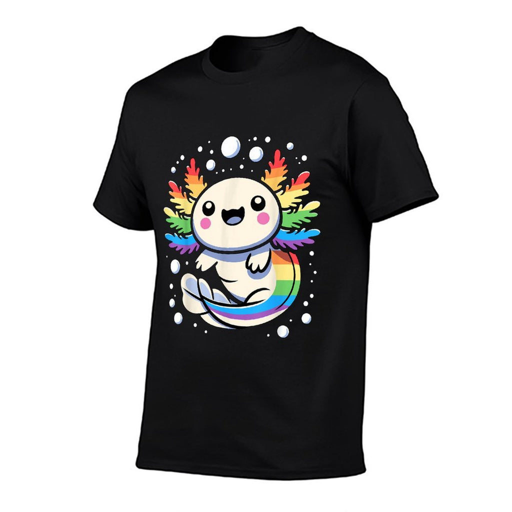 Axolotl LGBT Rainbow Gay Pride Kawaii Axolotls Ally  Trendy Pattern T-Shirt