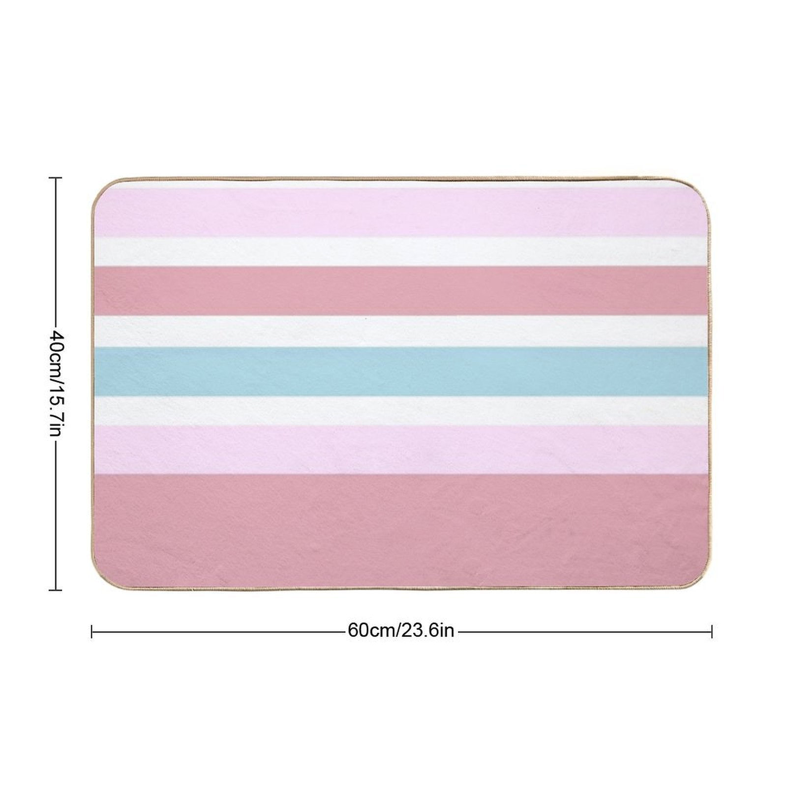 Strawberry And Blue Gum Stripes Durable Bath Mat