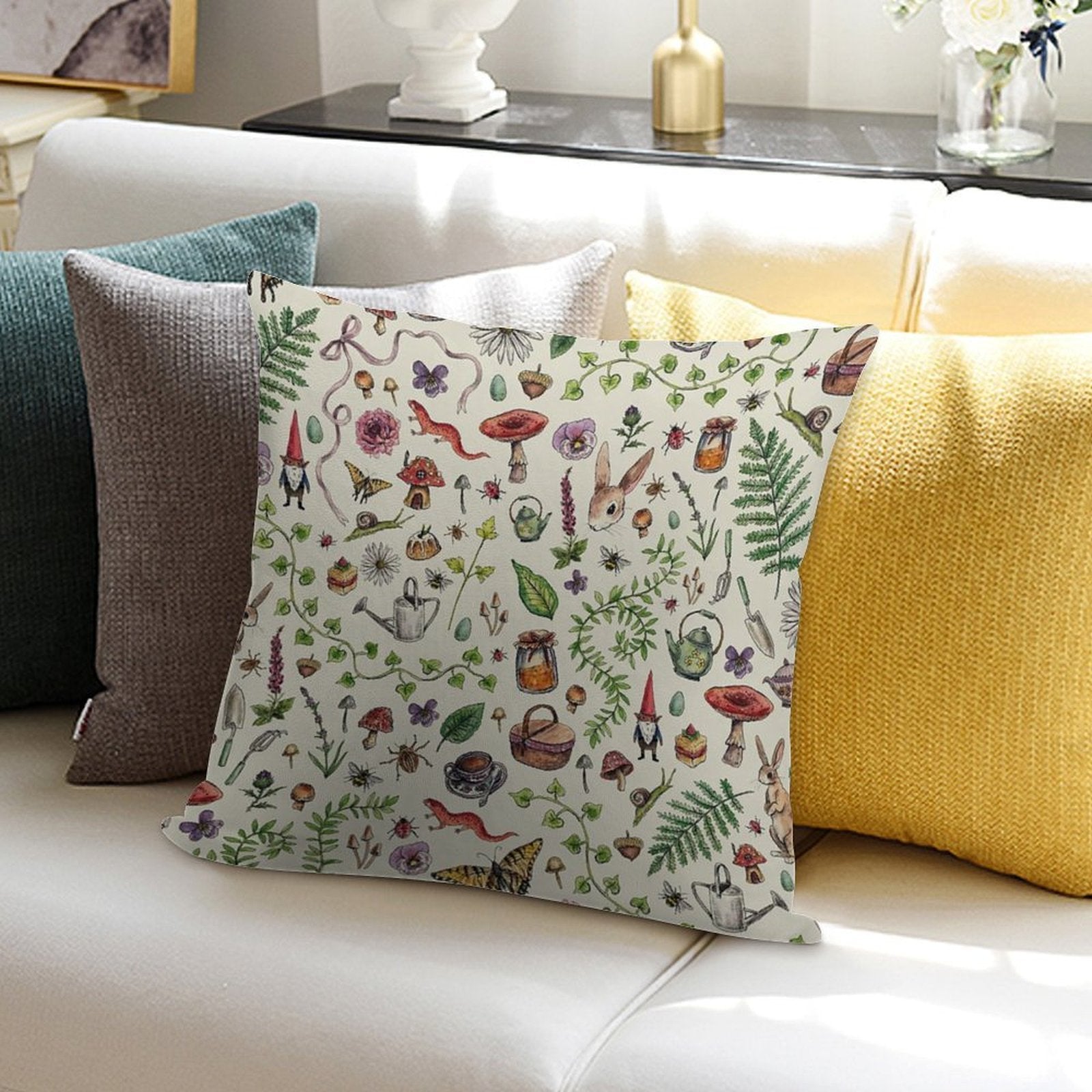 Cottagecore Light Green Soft Ultra-Soft Texture Throw Pillow