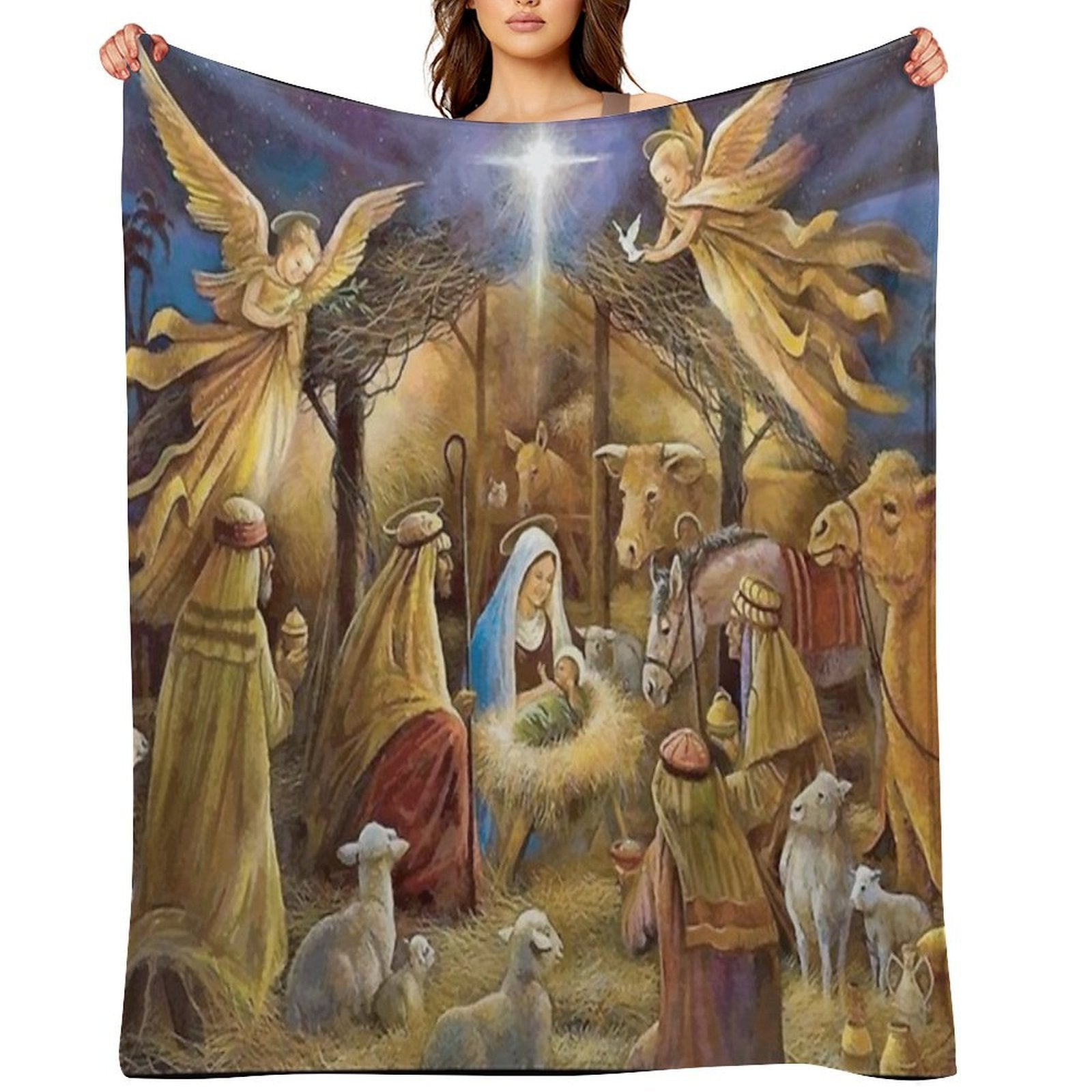 Christian Christmas Nativity Versatility Throw Blanket