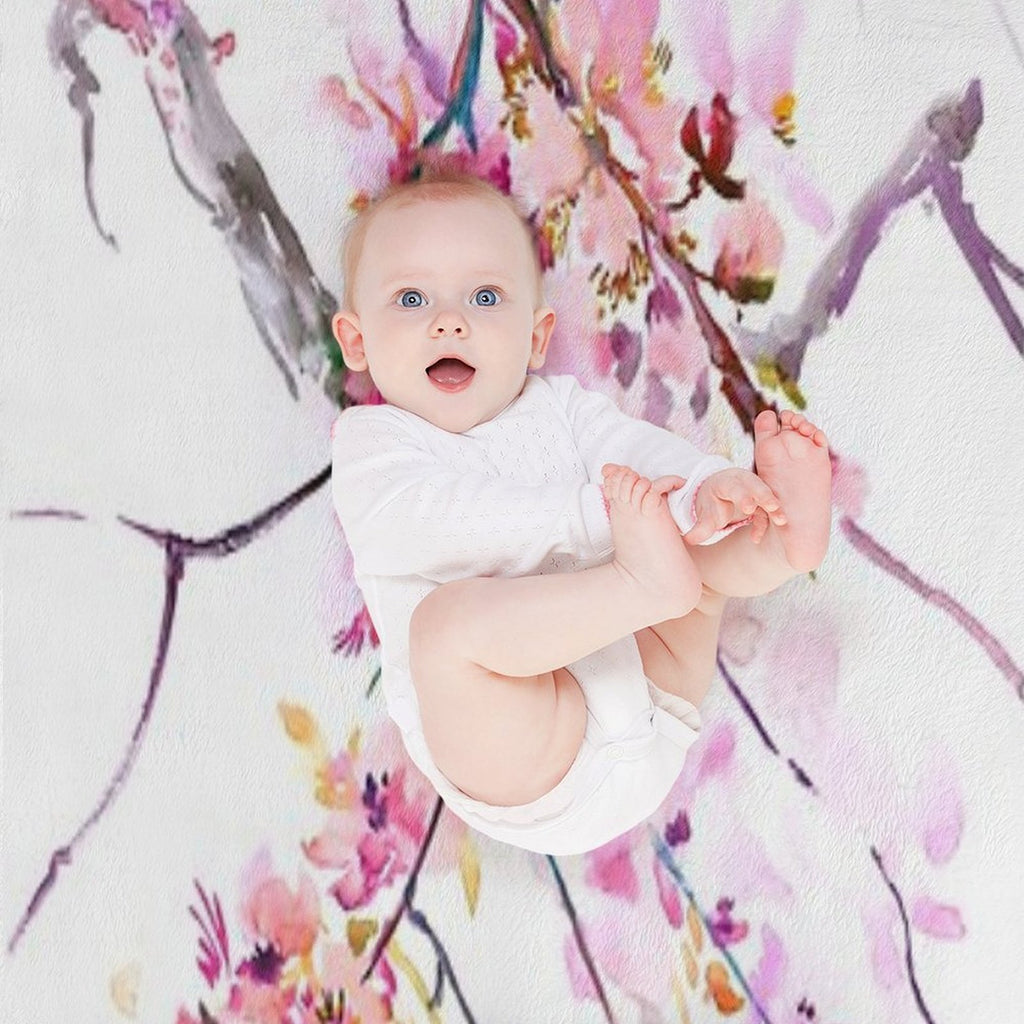 Cherry Blossom Anti-pilling Throw Blanket