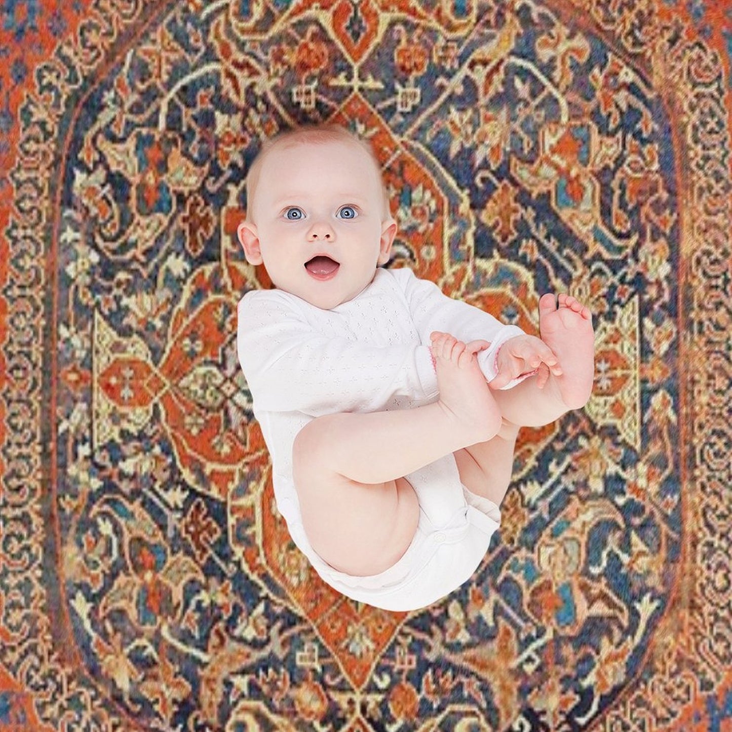 17th Century Turkish Carpet Print Easy Care Throw Blanket