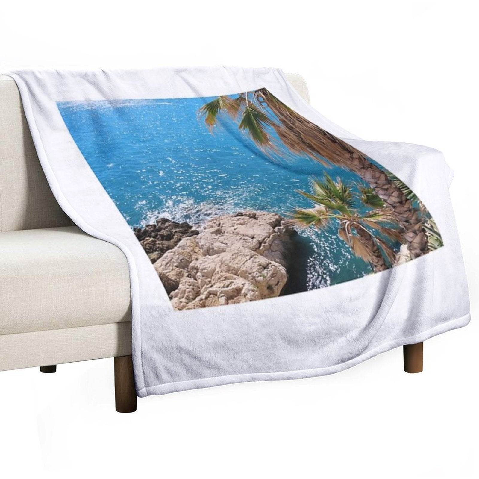 French Riviera Palms Lightweight Throw Blanket