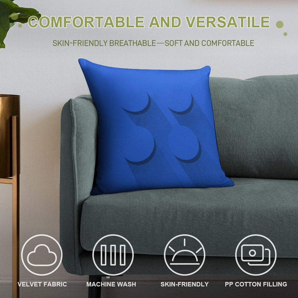 Blue Brick Soft Reinforced Edging Throw Pillow