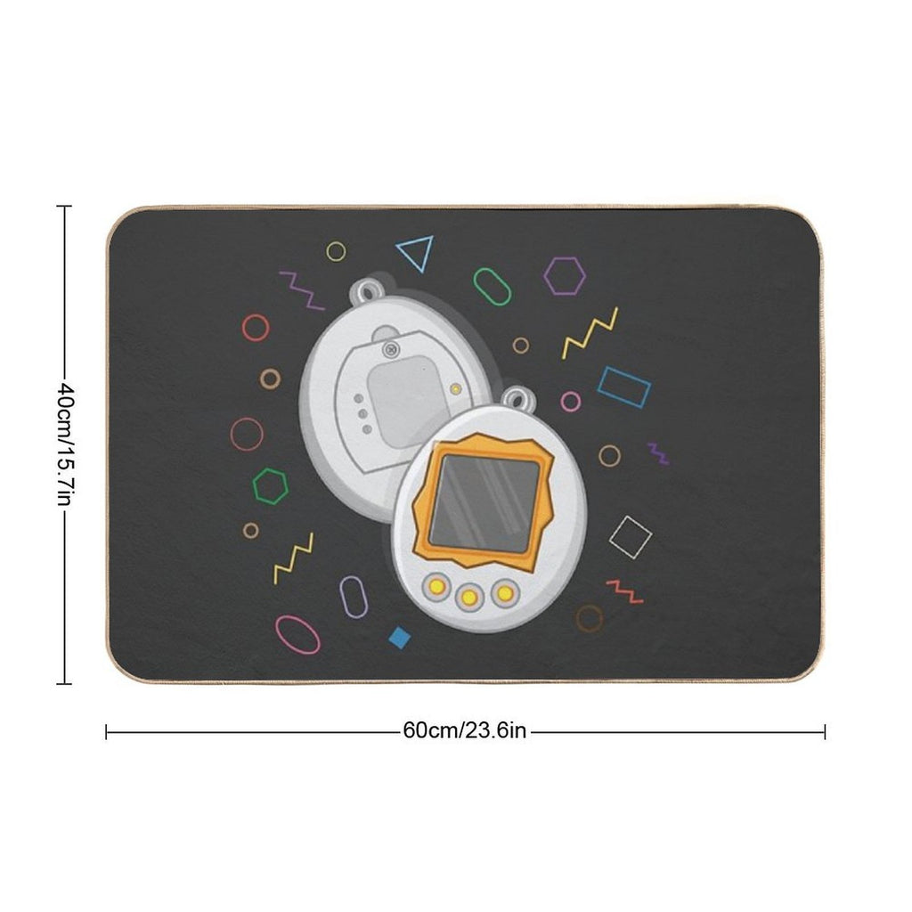 90's Style - Tamagotchi  Easy To Clean Bath Mat