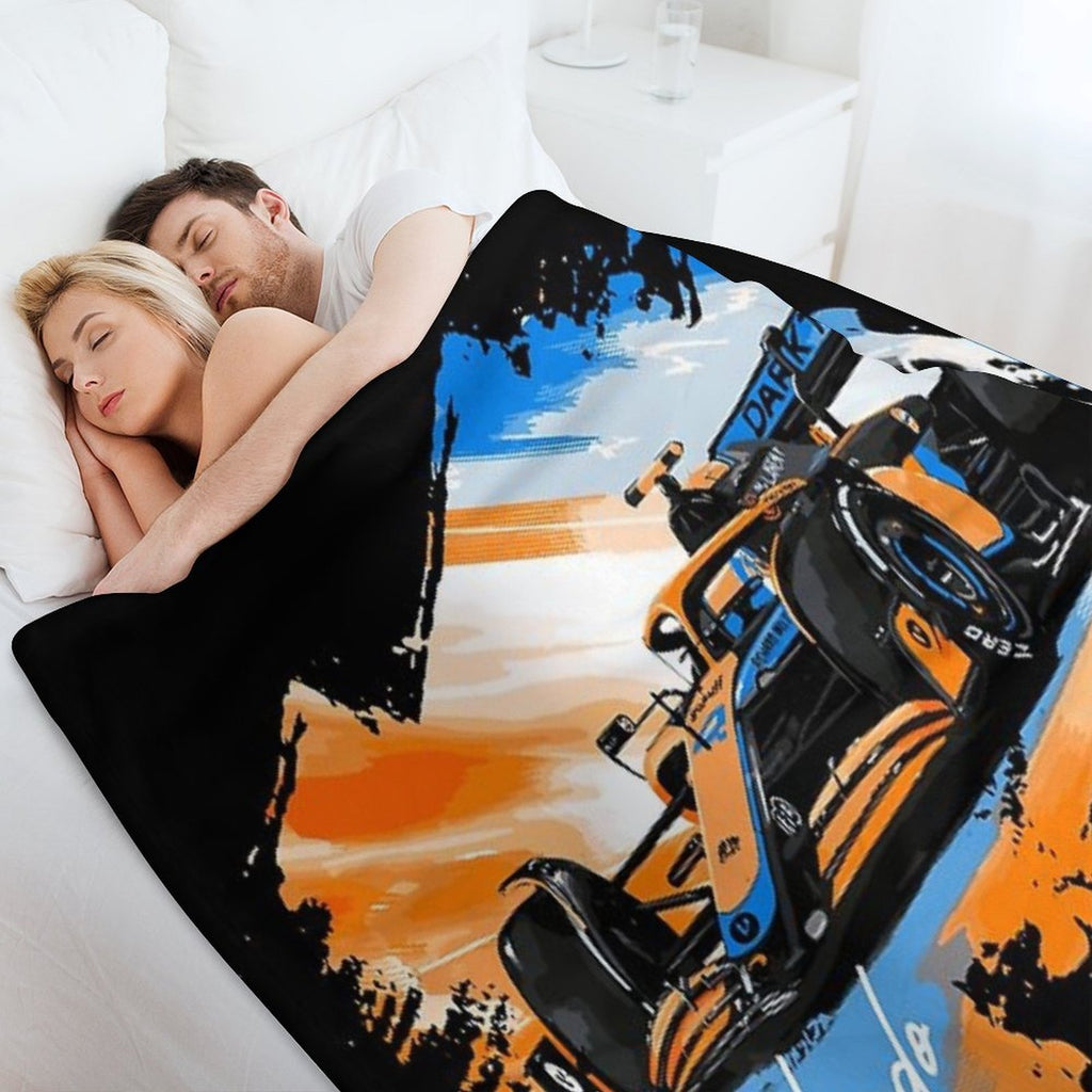 Lando Norris - Retro_Digi Art Premium Throw Blanket