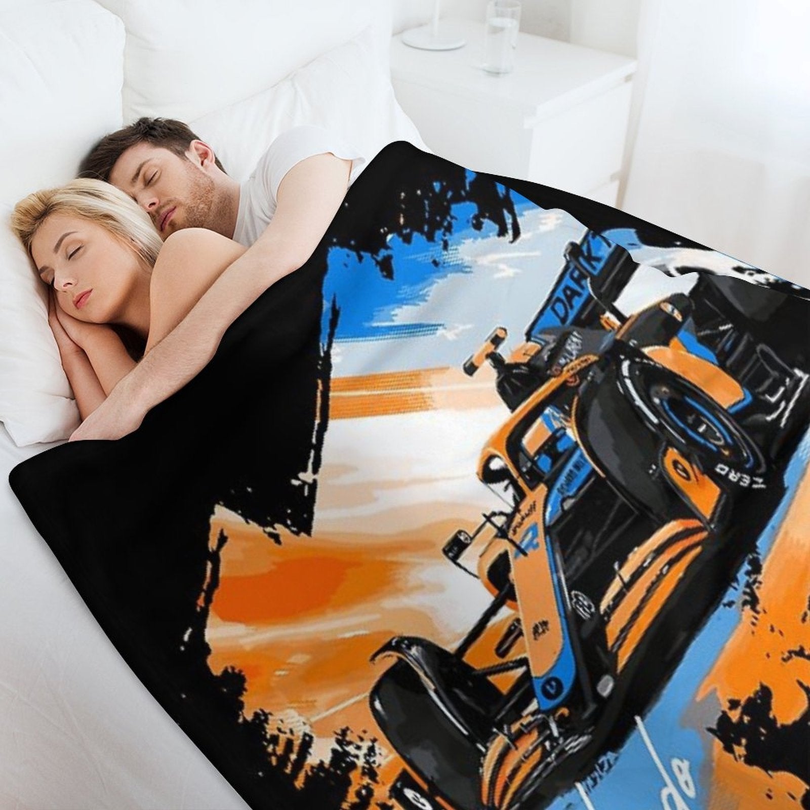 Lando Norris - Retro_Digi Art Premium Throw Blanket