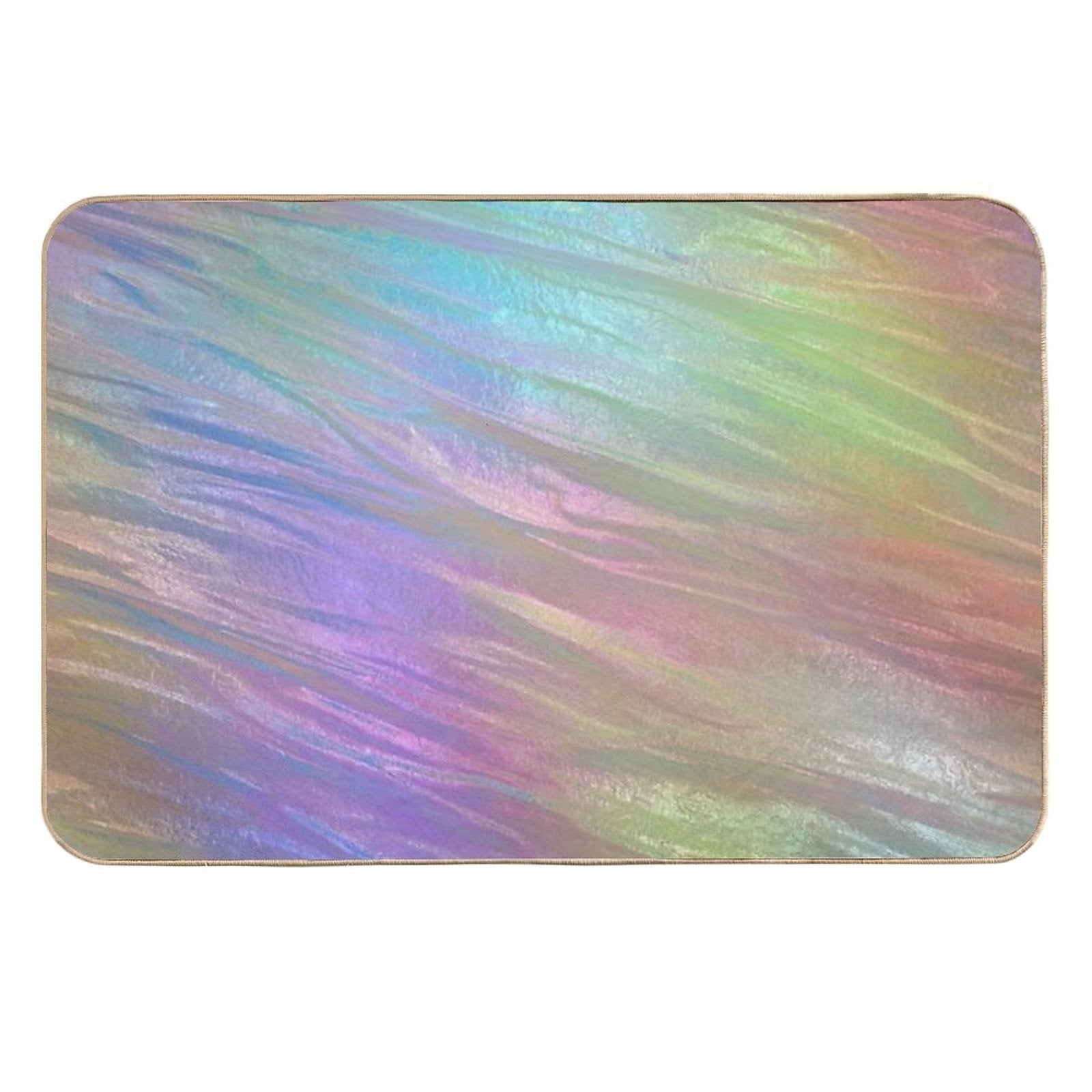Holographic Neon Crystal Sheet  Stain-Proof Bath Mat