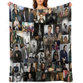 Sebastian Stan Seamless Squarish Photo Collage Wrinkle-free Throw Blanket