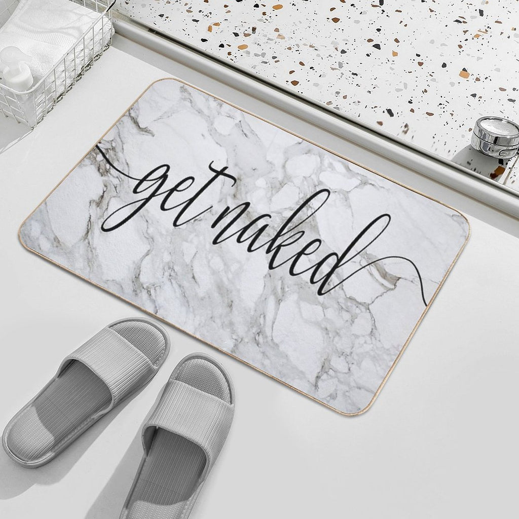 Get Naked Grey Marble Minimalist Design  Fade-Resistant Bath Mat