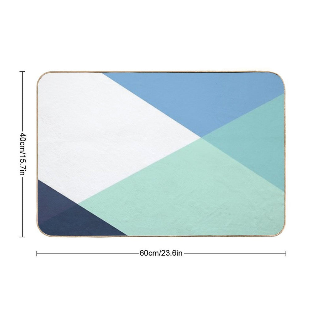 Geometrics - Seafoam & Blue Concrete  Odorless Bath Mat