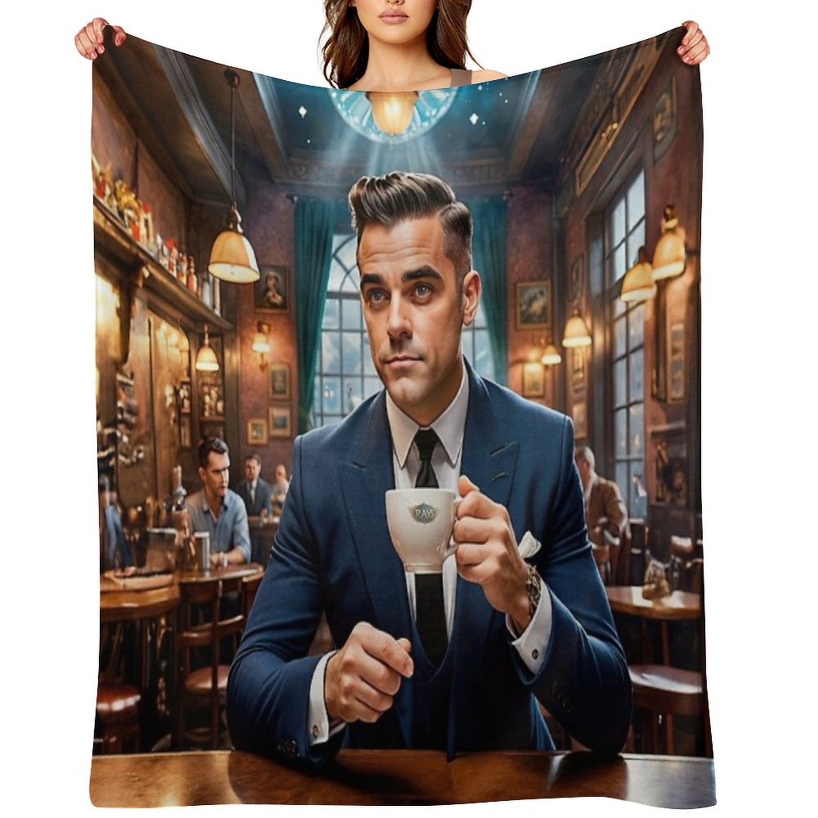Coffee With Robbie Travel-friendly Throw Blanket