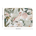Tropical Cockatoo And Jungle Botanical Garden Pattern - White  Non-Slip Bath Mat