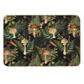Vintage Toxic Midnight Mushrooms Forest Botanical Night Garden Pattern on Black Nightgarden  Toxin-Free Bath Mat