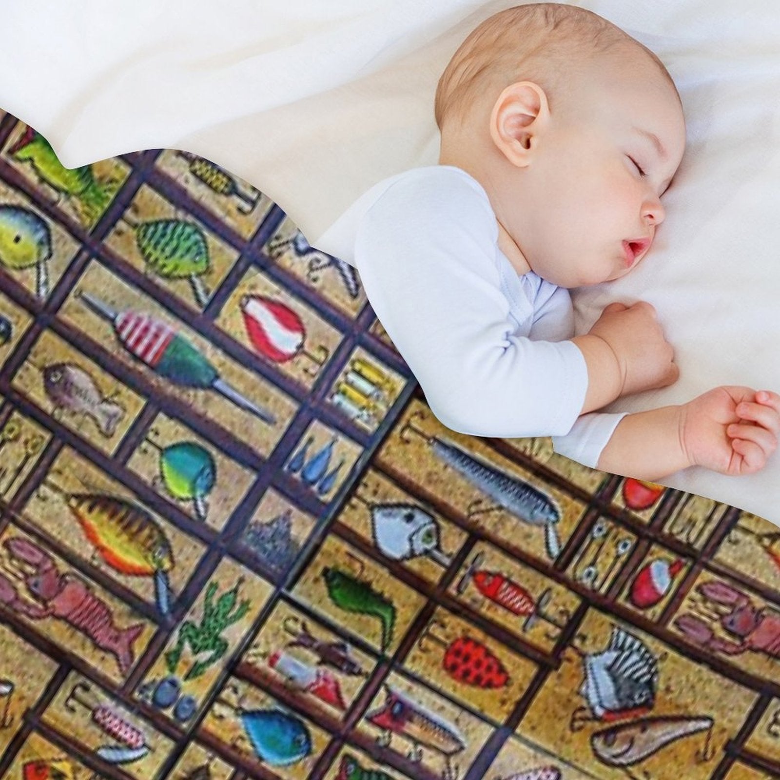 Fishing Lures Collection Sustainable Throw Blanket