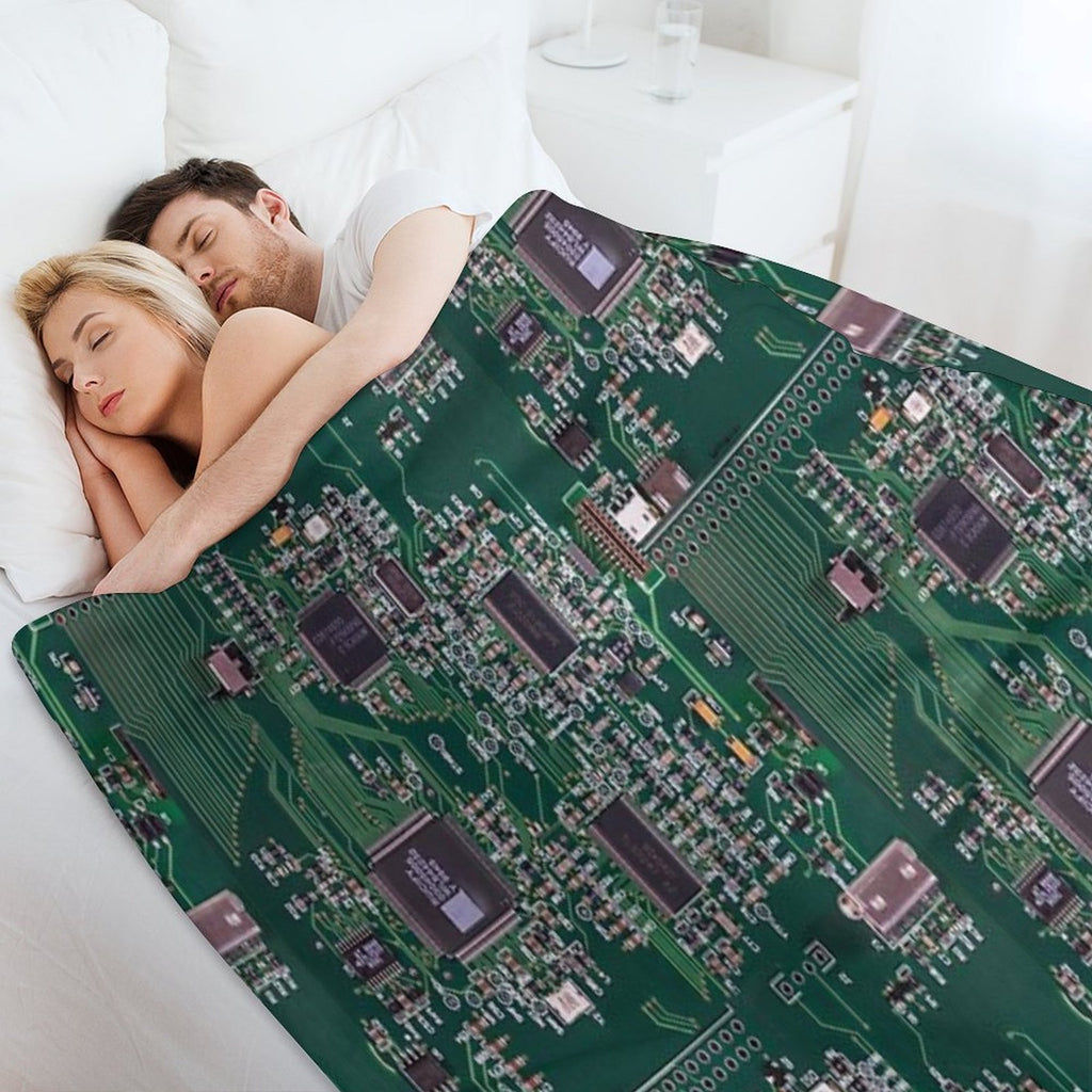 Circuit Board Gift-ready Throw Blanket