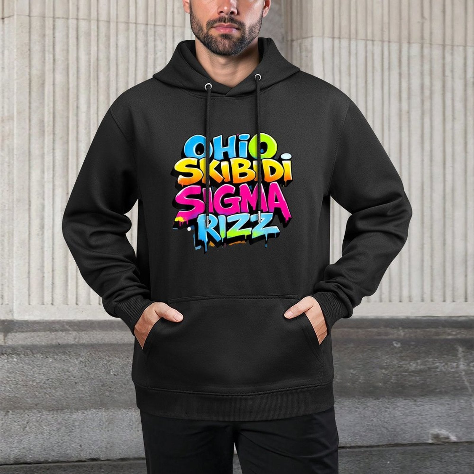 Skibidi Rizz Ohio Sigma Funny Rizzler Gift Graffiti Versatile Streetwear Hoodie