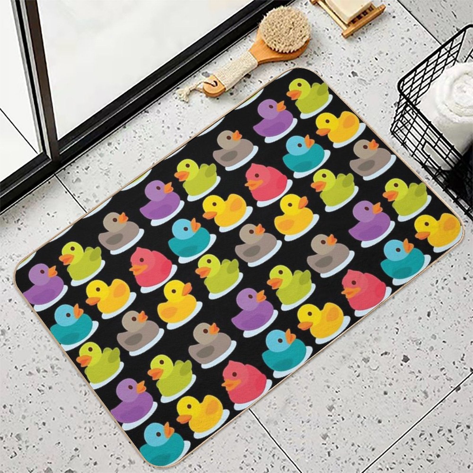 Duck Duck Go! Oh No, Ducks Everywhere!  Fade-Resistant Bath Mat