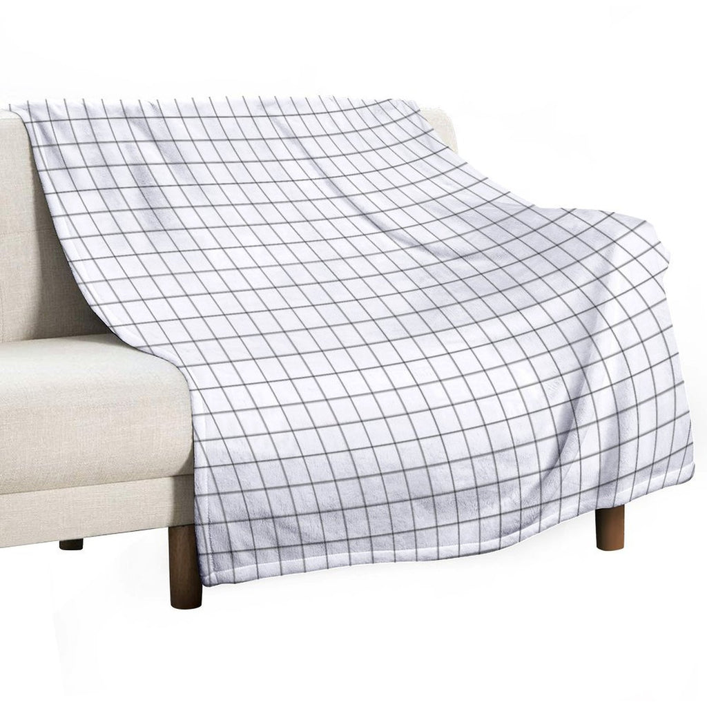 Black Grid Wrinkle-free Throw Blanket