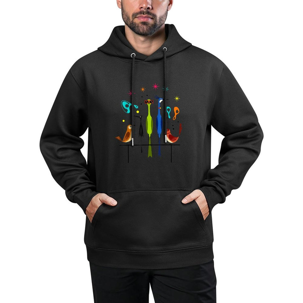 Retro Mid-Century Modern Birds 50s 60s Style Men Women Kid Customizable Surface Hoodie
