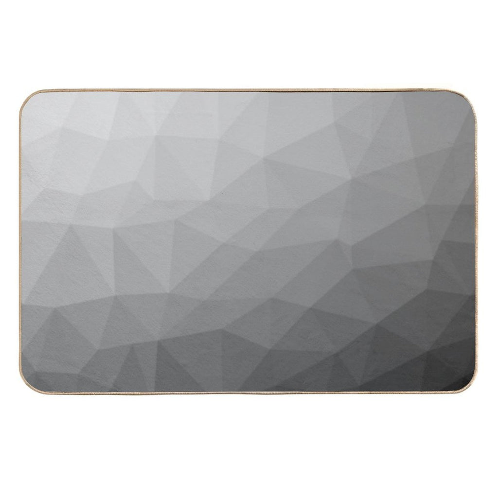 Gray Gradient Geometric Mesh Pattern Grey Elegant Design  Stain-Proof Bath Mat