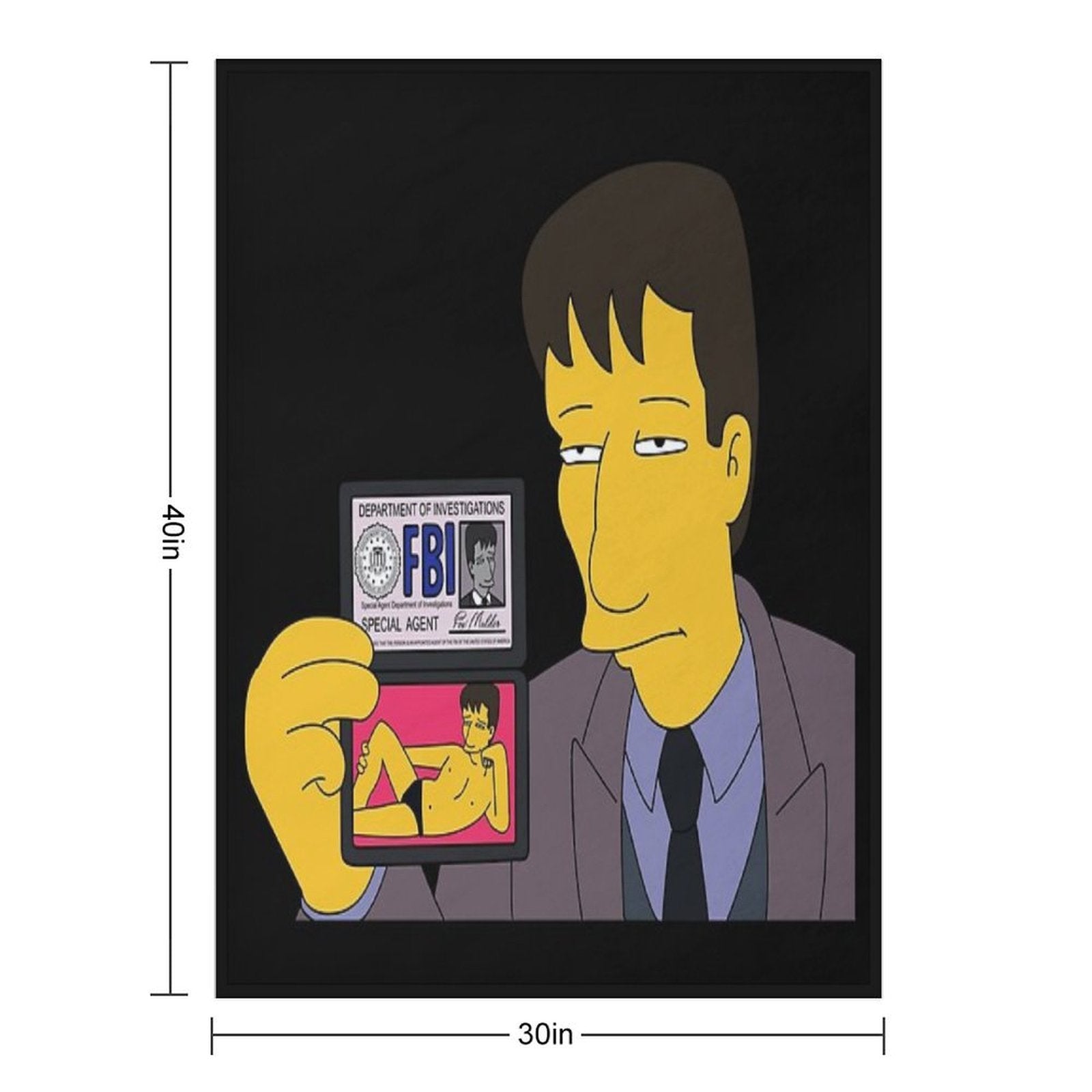 Agent Mulder FBI Eco-conscious Throw Blanket