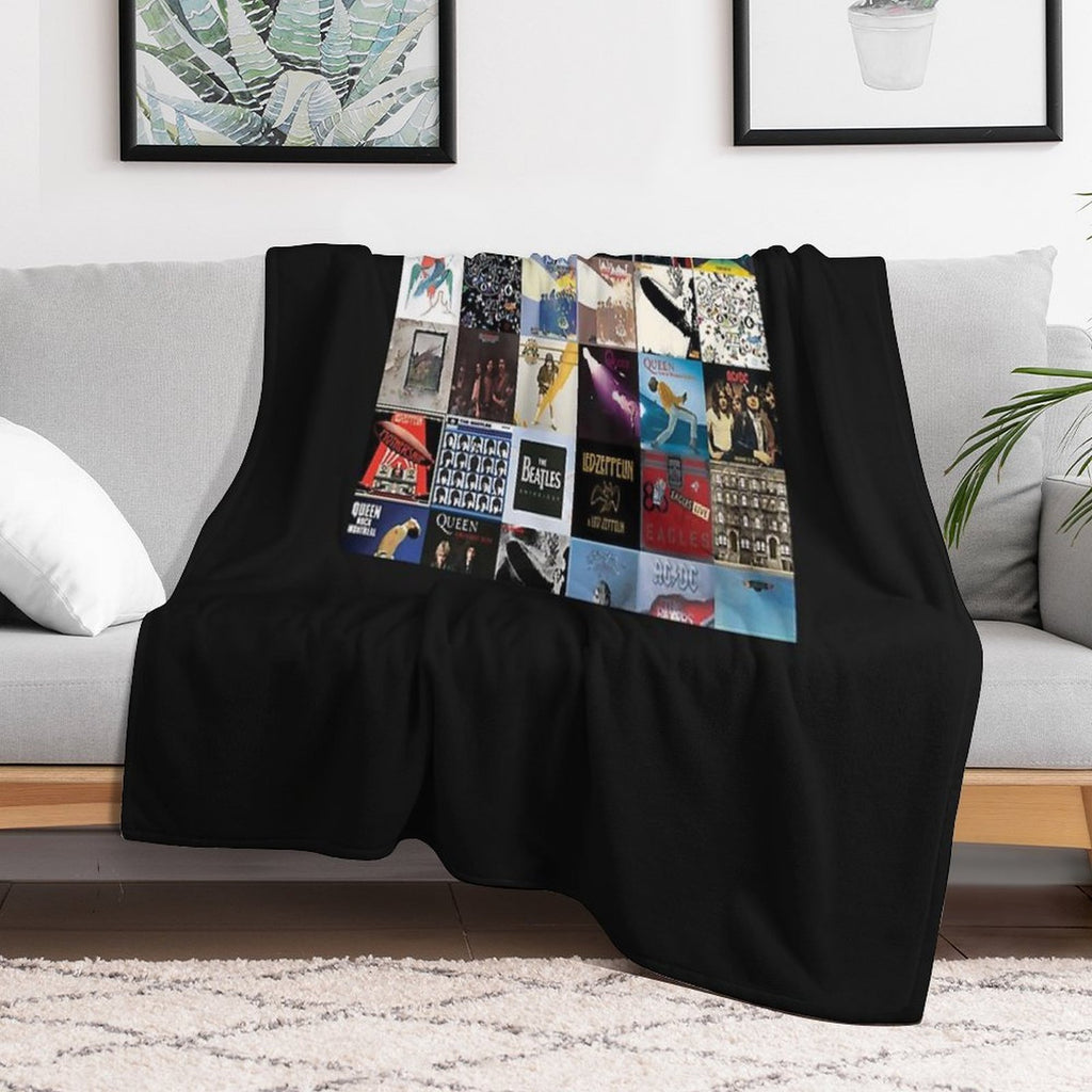 Rock Band Posters Collage Classic T-Shirt All-season Throw Blanket