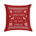 Merry Christmas Ya Filthy Animal Soft Shrink-Resistant Throw Pillow