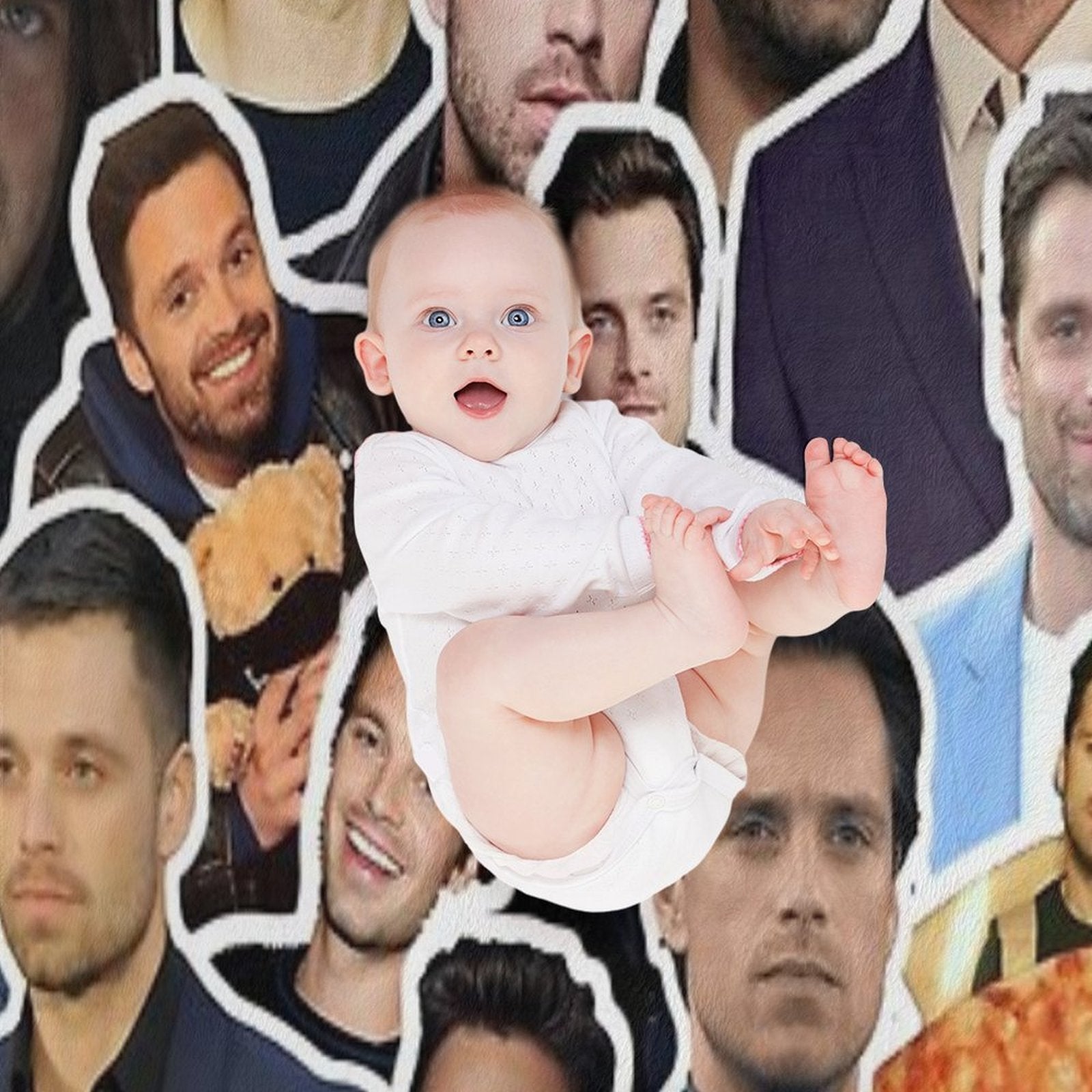 Sebastian Stan Photo Collage Throw Blanket Anti-pilling Throw Blanket