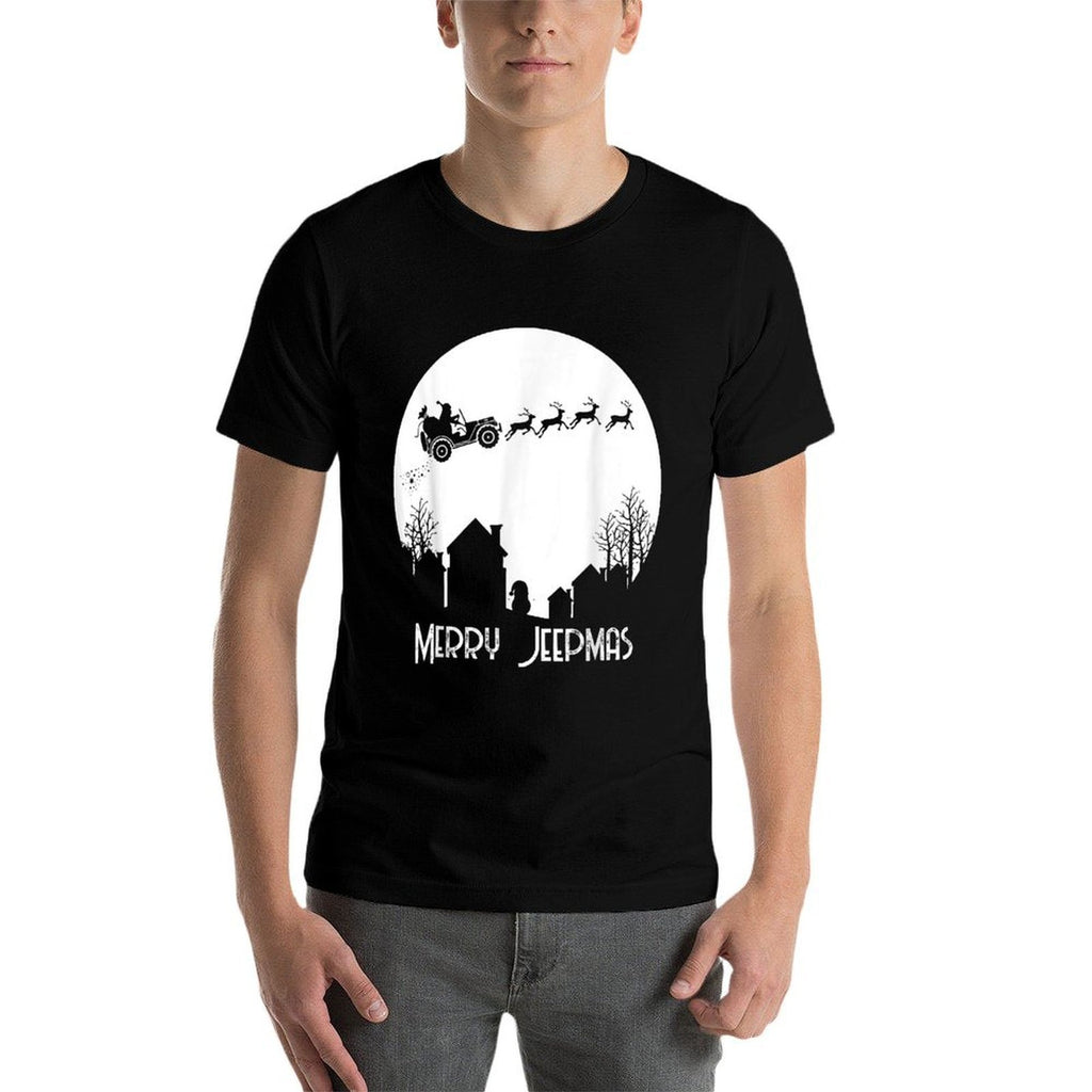 Merry Jeepmas Santa Christmas Reindeer Funny Pajamas  Moisture-wicking T-Shirt
