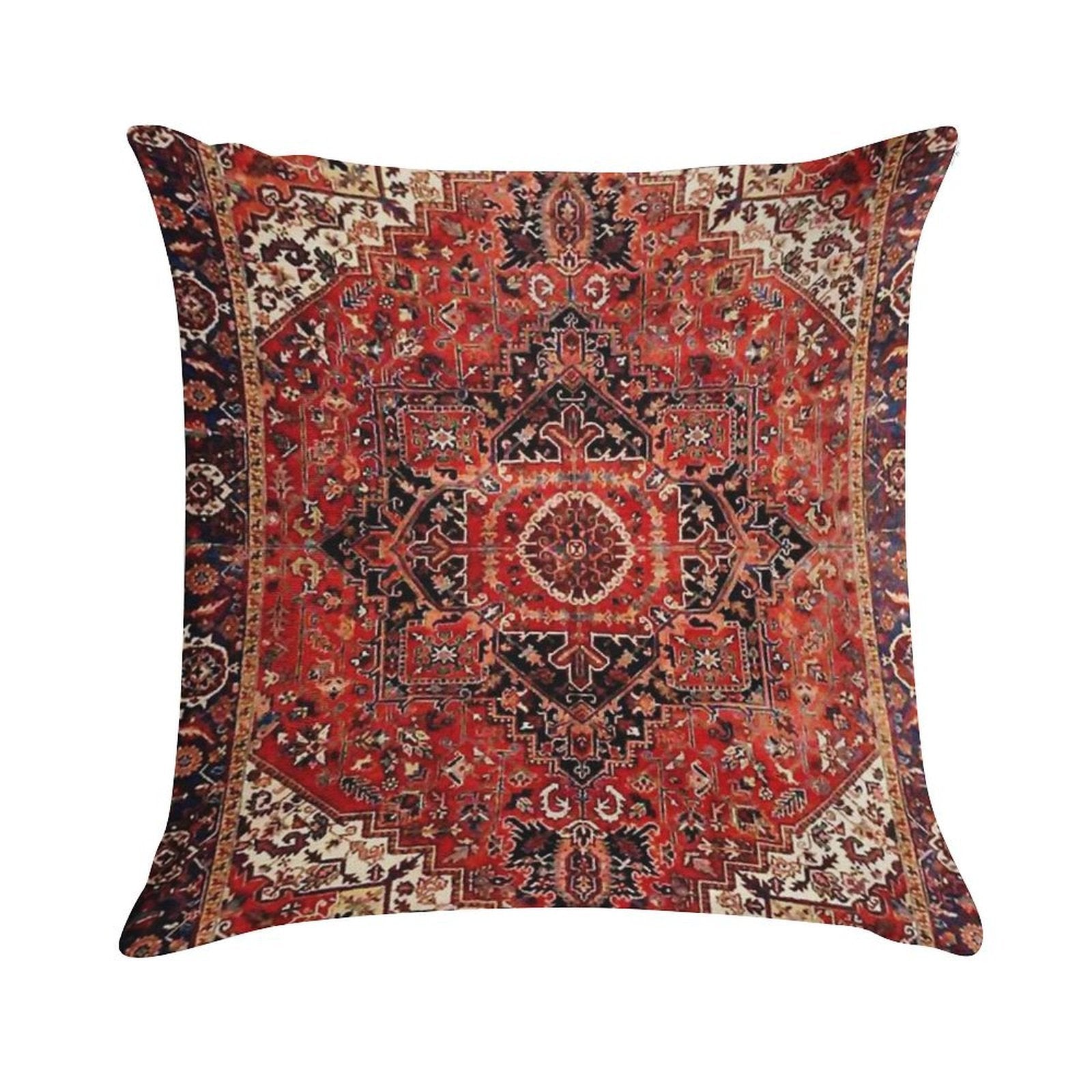 Heriz Antique Vintage Boho Persian Carpet Print Soft Skin-Friendly Throw Pillow