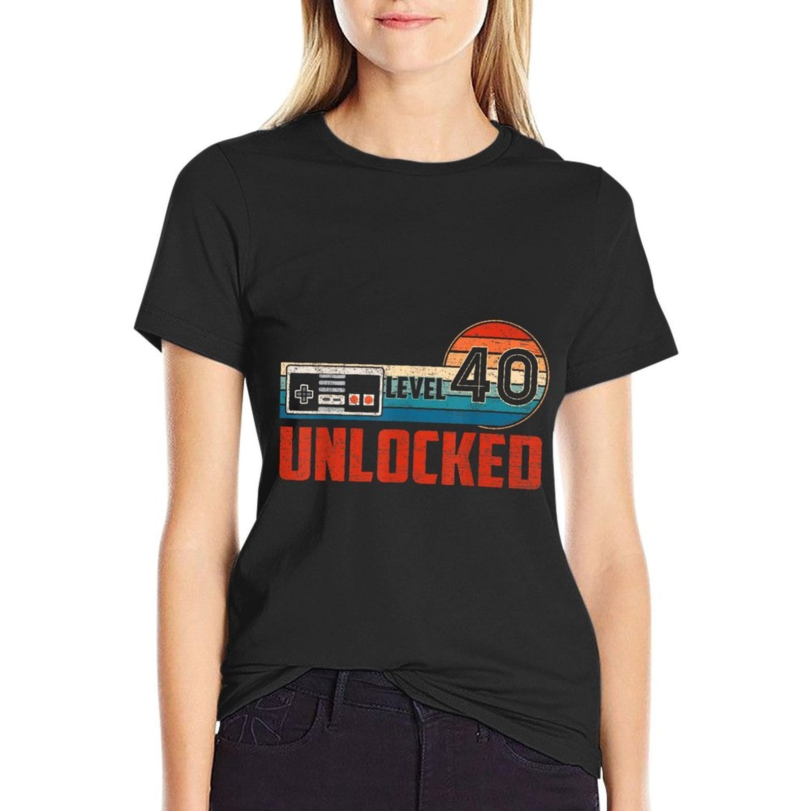 40 Birthday Gift Unlocked Level 40 Vintage Game Controller  Eco-friendly Material T-Shirt
