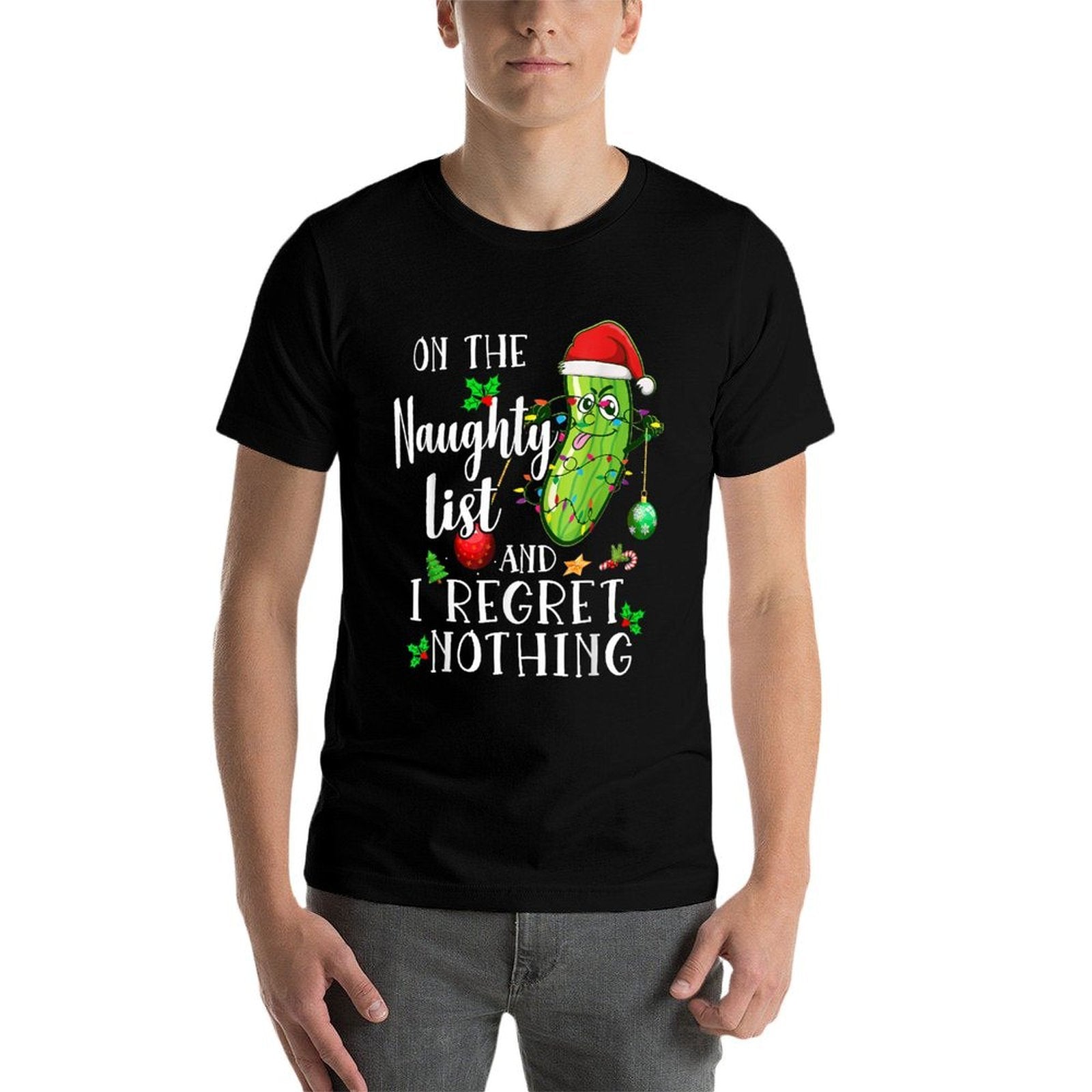 On The Naughty List And I Regret Nothing Funny Christmas  Moisture-wicking T-Shirt