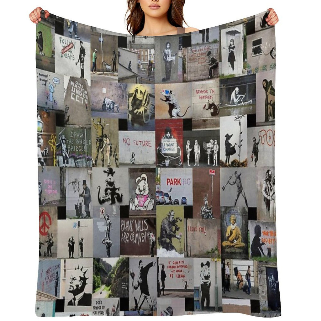 Banksy Eco-conscious Throw Blanket